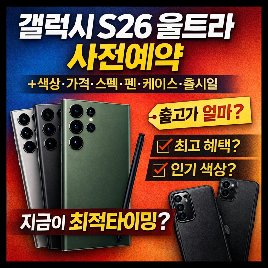 갤럭시 S26 울트라 사전예약(+색상 가격 스펙 펜 케이스 출시일)